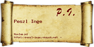 Peszl Inge névjegykártya